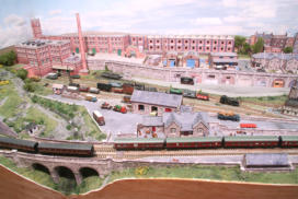 General view across the station and the goods yard sidings.