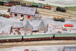 Looking down on the station and main goods shed.