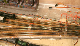 Closeup of the crossover section of the double main line.