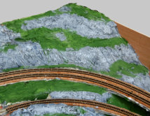 Detail of paint finish on rock faces.