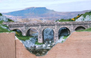 Eye level view through the viaduct arches.