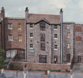 Dewar's Whisky warehouse, also low relief.